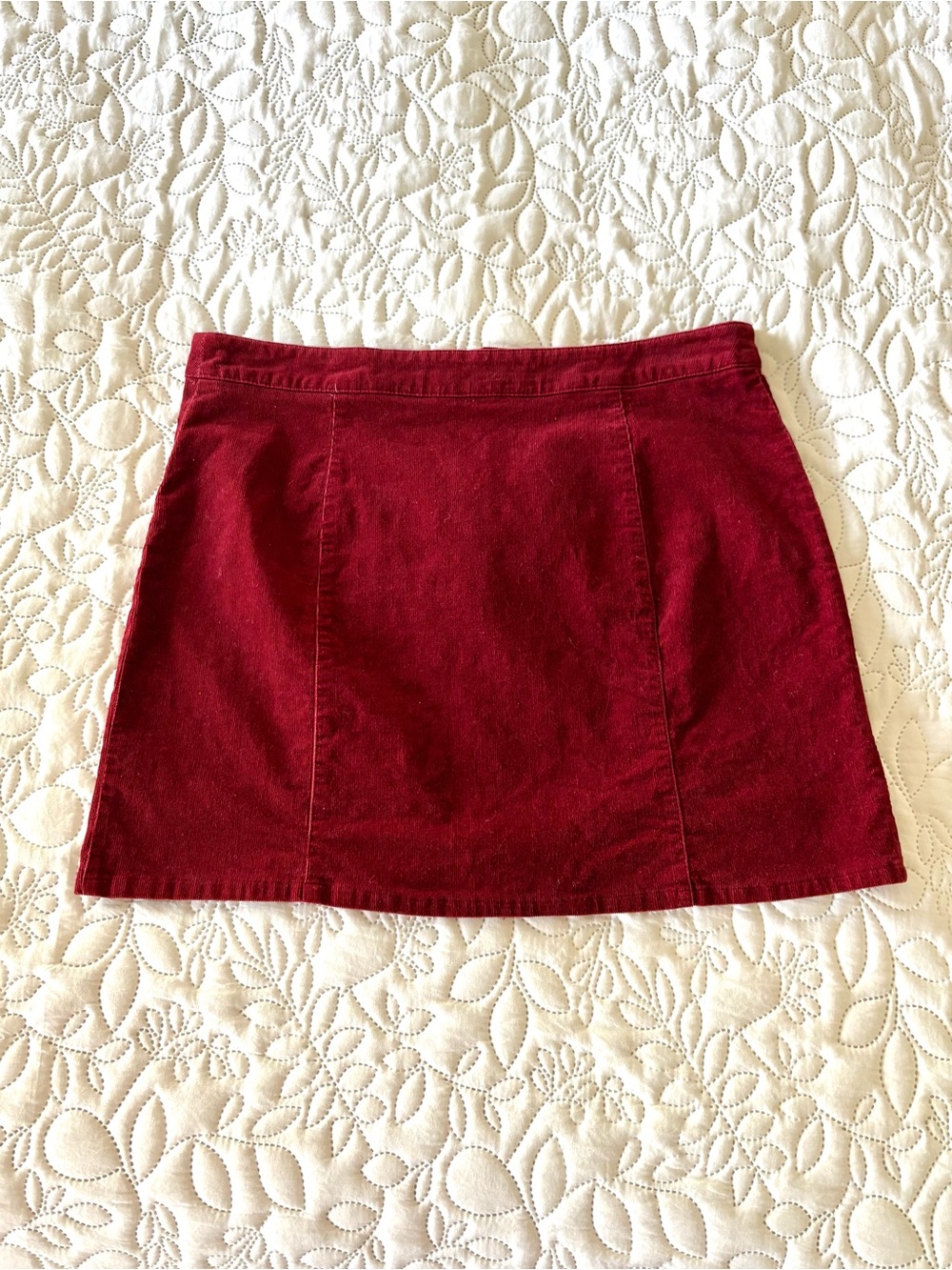Charlotte Russe Burgundy Corduroy A-Line Mini Skirt XL